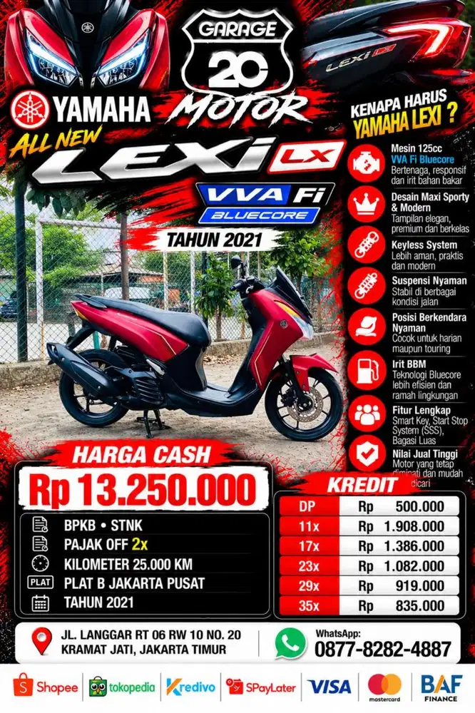 Yamaha Lexi 125cc Bluecore Fi Tahun 2021