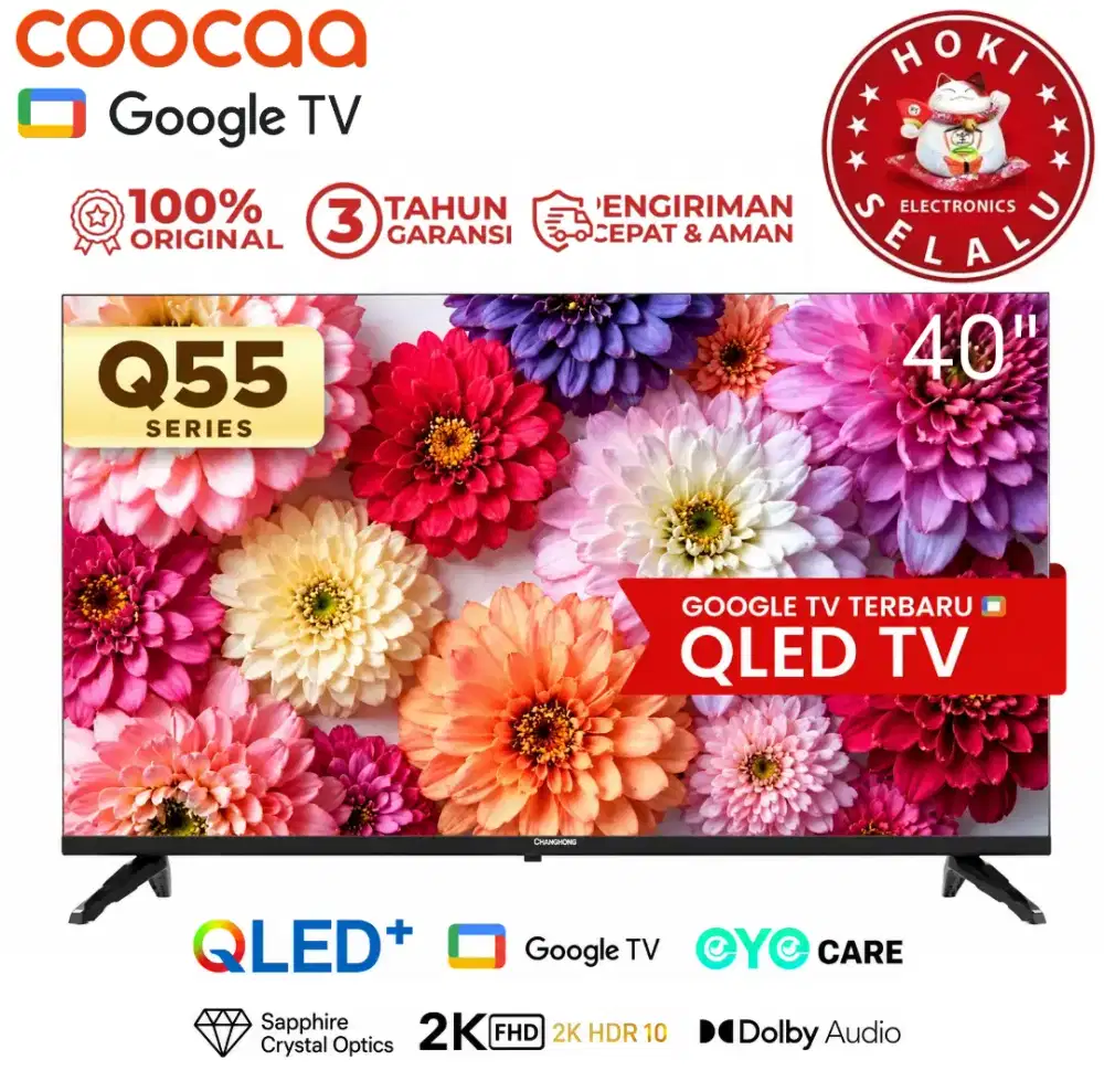 Coocaa Smart Google TV QLED Quantum Dot LED 2K Full HD Digital HDR TV