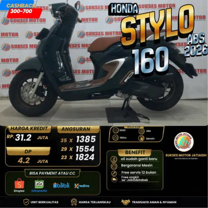 HONDA STYLO 160 ABS 2026 KM MASIH RENDAH PLAT JAKARTA TIMUR AJIB