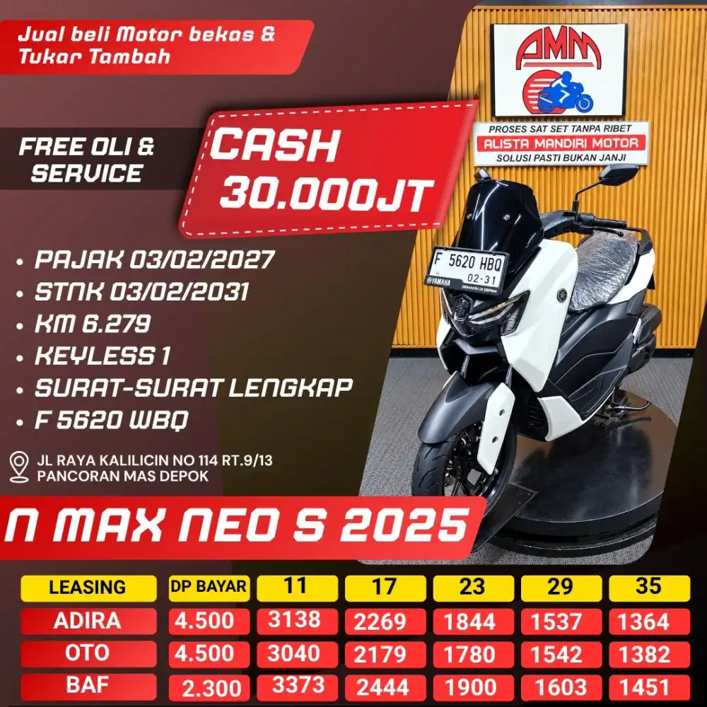 NMAX NEO S 2025 PAJAK HIDUP CASH / KREDIT ALISTA