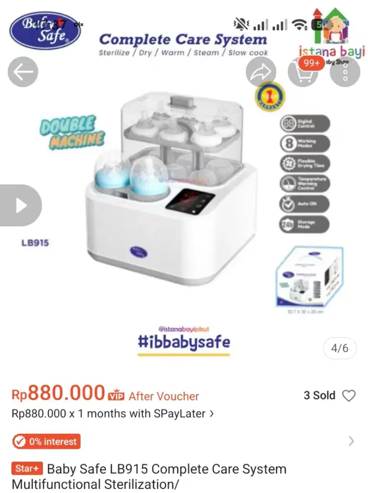 Sterilizer botol susu bayi