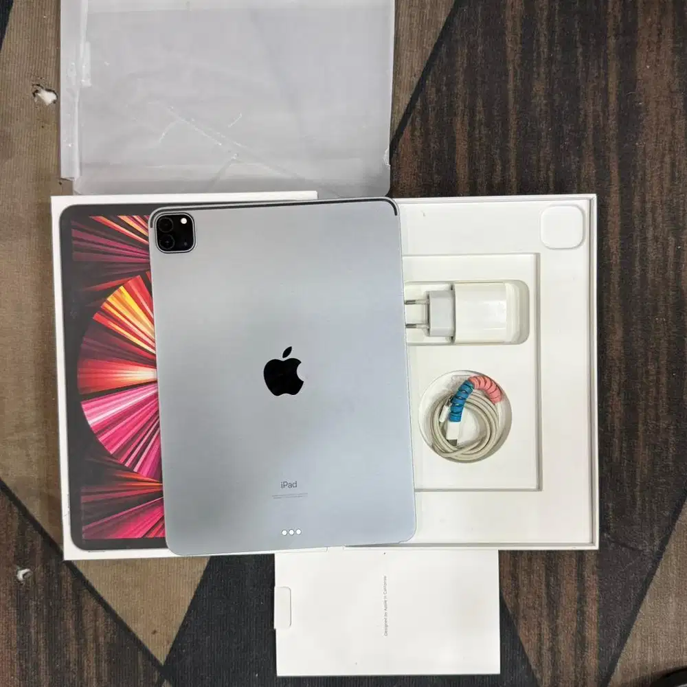 ipad pro m1 128 wifi resmi ibox bh 87 fullset original layar bersih