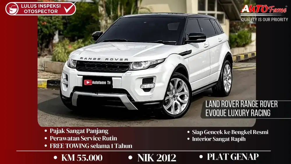 KM55RB Land Rover Range Rover Evoque Luxury Racing White On Red 2012