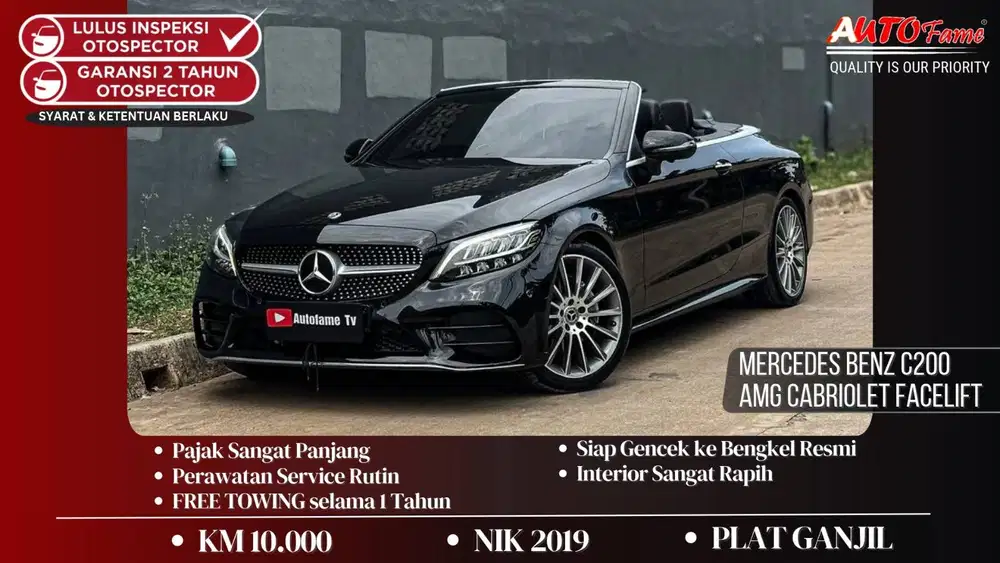 KM10RB Mercedes Benz C200 AMG Cabriolet Facelift NIK 2019 Full Option