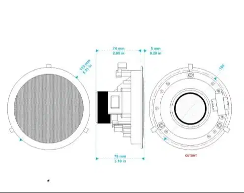 Ceiling Speaker Apart CM-4T White