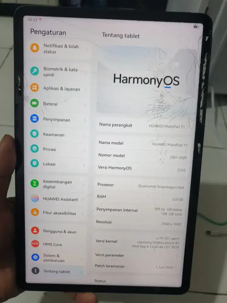 Huawei matepad 11 6/128 batangan minus