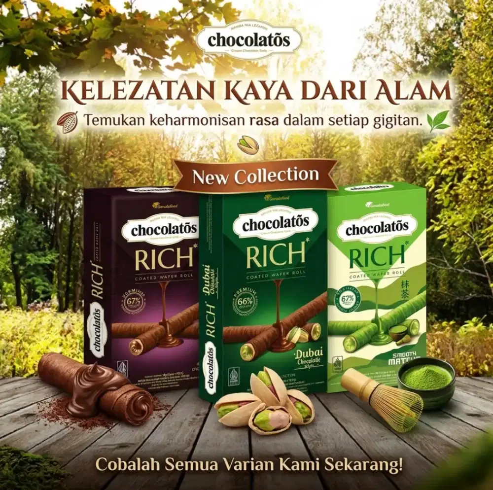 Chocolatos dubai dan matcha 54gr