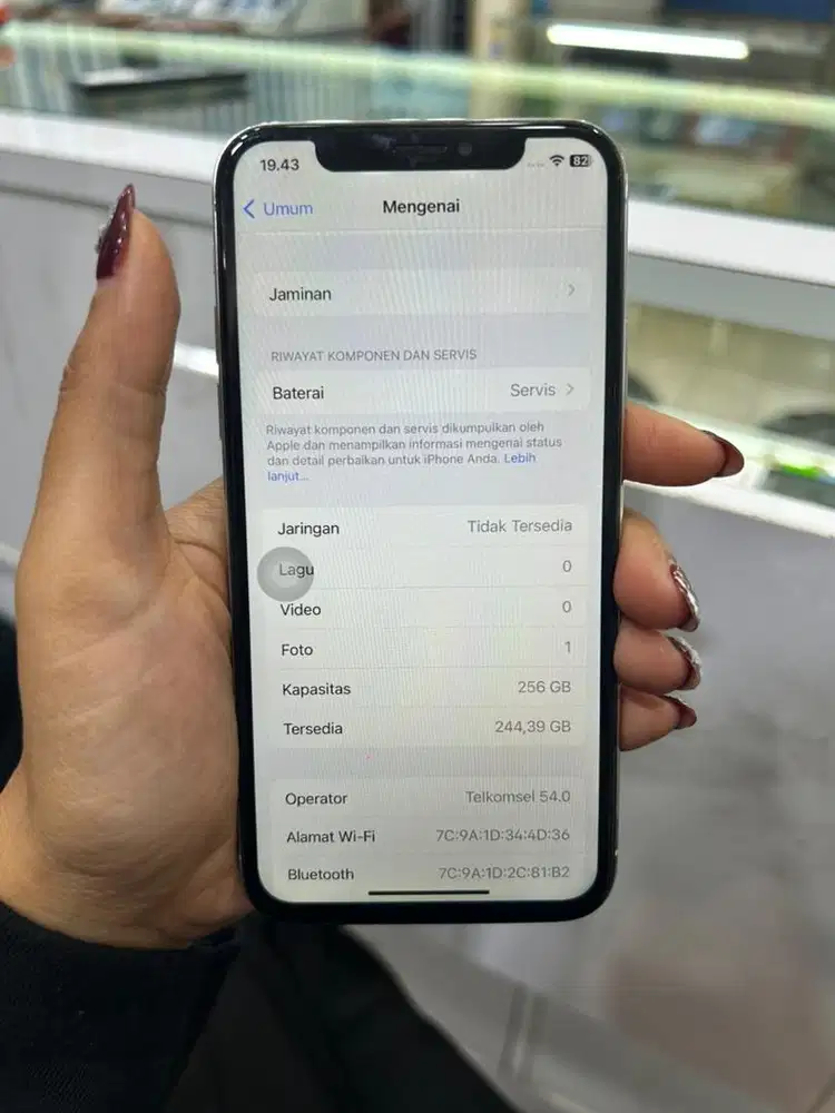 iphone x 256 silver