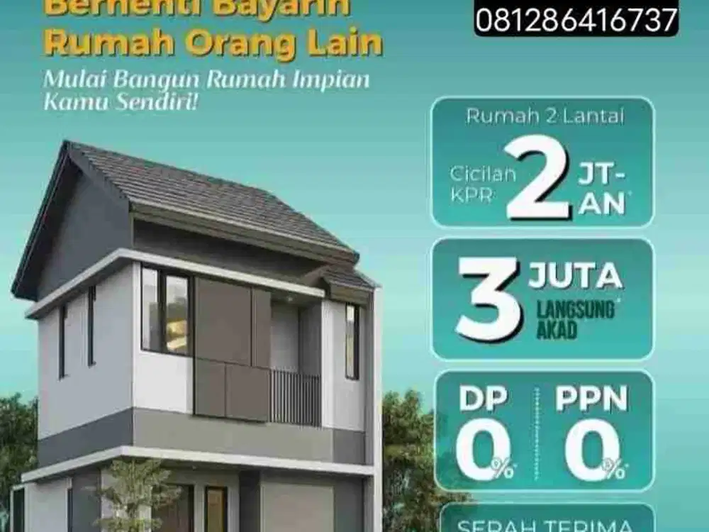 Rumah murah 2lantai Puri Jaya Rajeg cicilan 3jutaan stok terbatas