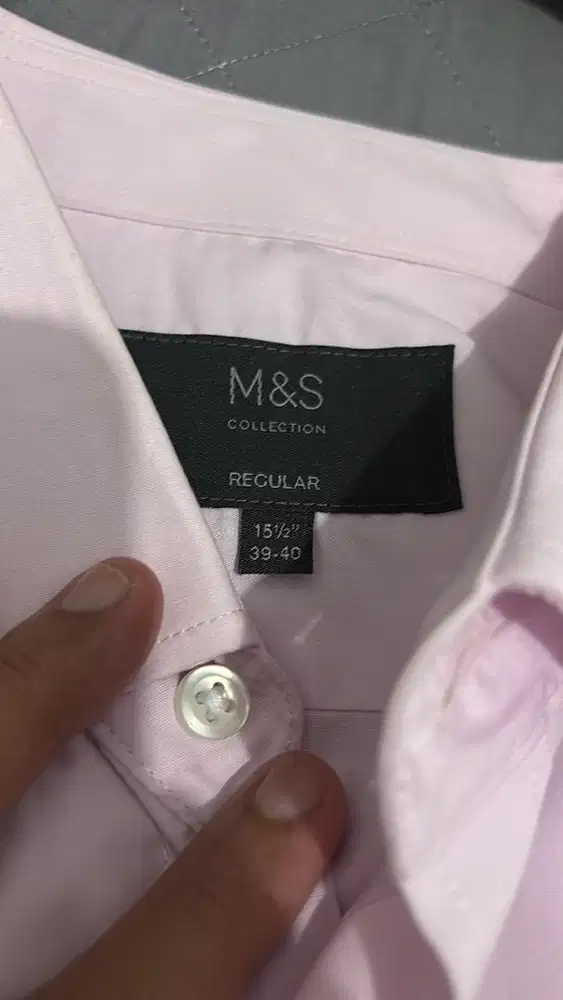 kemeja lengan panjang mark and spencer size 15 1/2