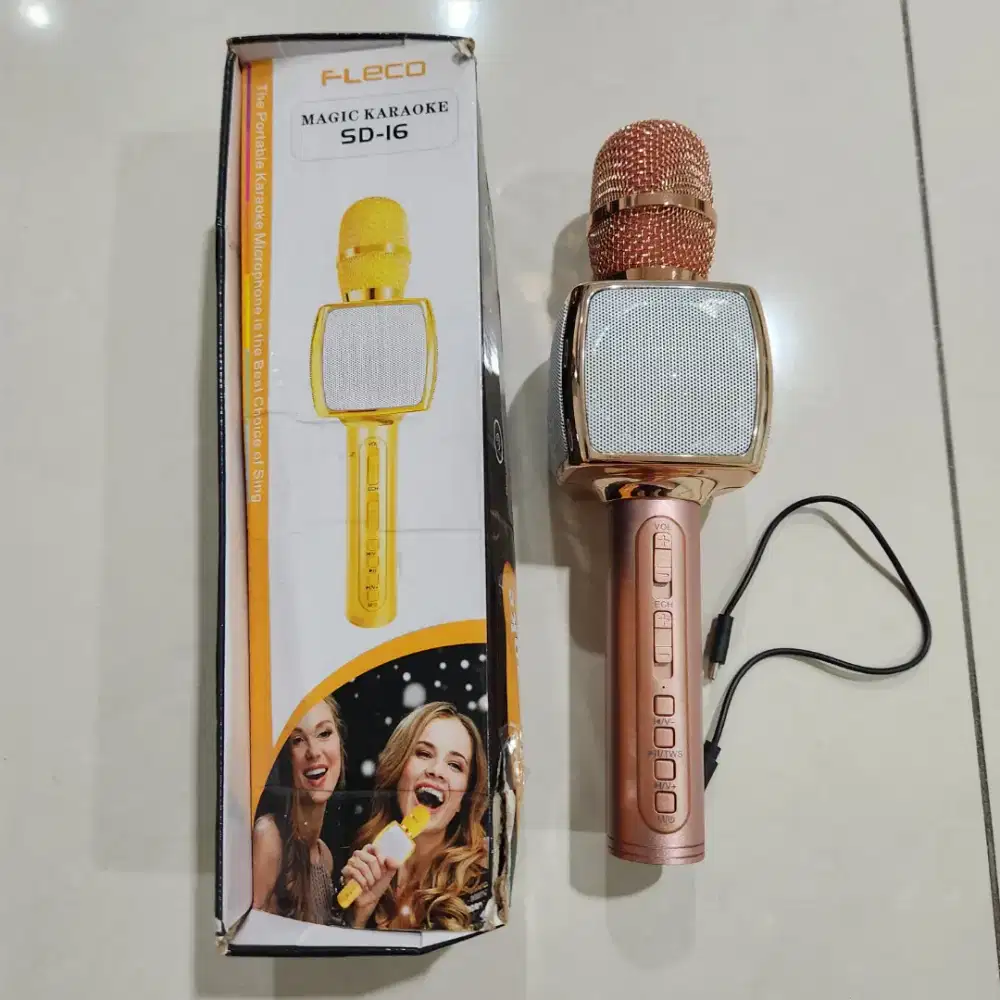 MIC BLUETOOTH FLECO SPEAKER WIRELESS PORTABLE KARAOKE