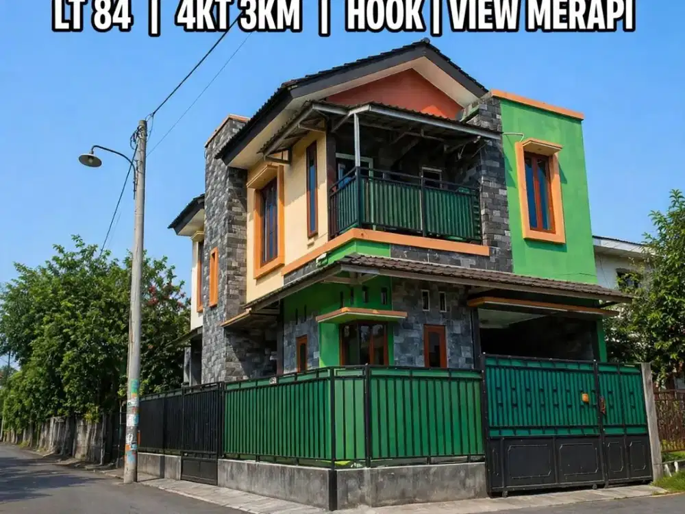 DIJUAL RUMAH 2 LANTAI HOOK VIEW MERAPI BELAKANG PAMELA 7 PURWOMARTANI KALASAN - 4KT 3KM SHM 84m2 - 899JT NEGO