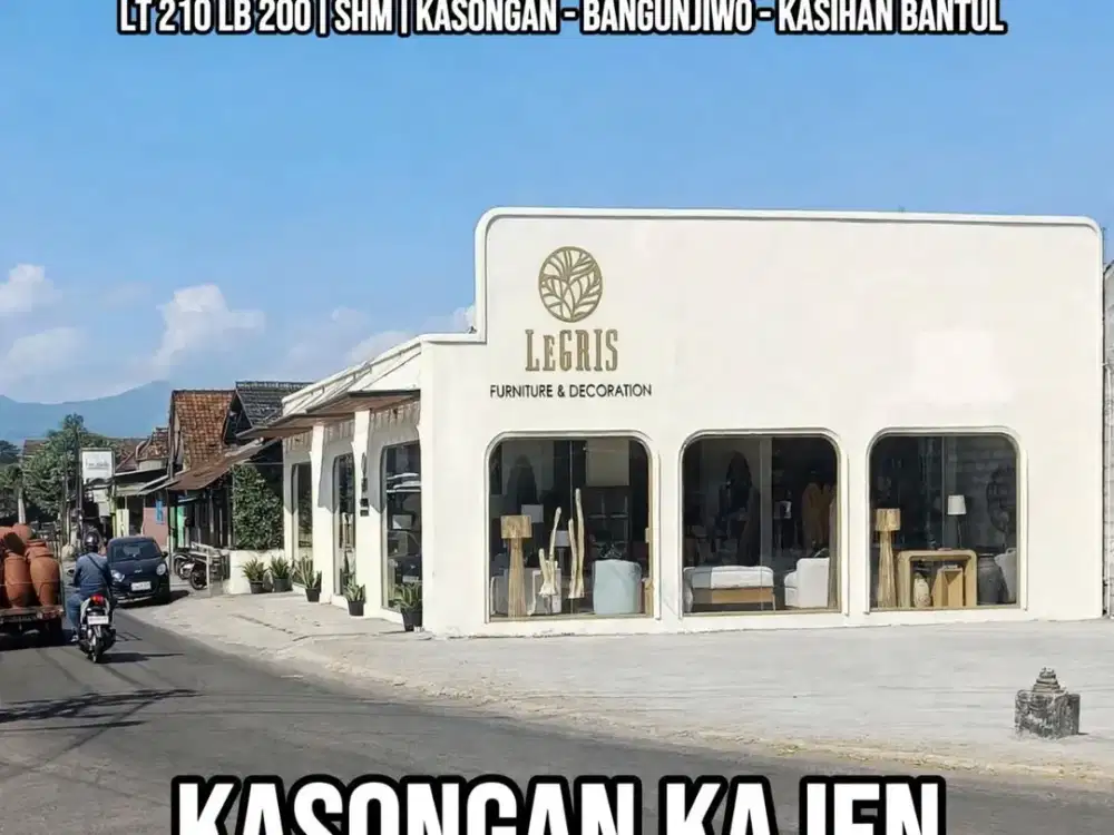 DIJUAL RUANG USAHA STRATEGIS DI JALUR WISATA KASONGAN KASIHAN BANTUL - LT 210 LB 200 SHM - COCOK KAFE GALERI SHOWROOM - 2M NEGO