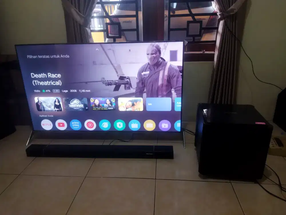 Google tv Polytron 50 soundbar subwoofer garansi panjang bisa TT.