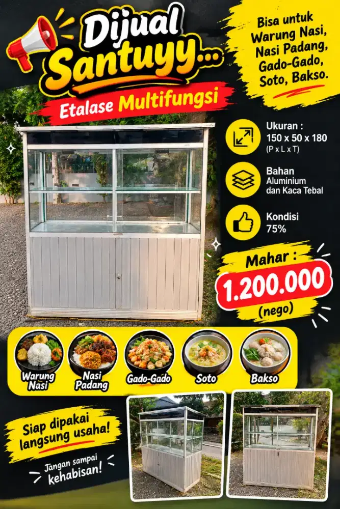 Jual Cepat Etalase Jualan Bagus