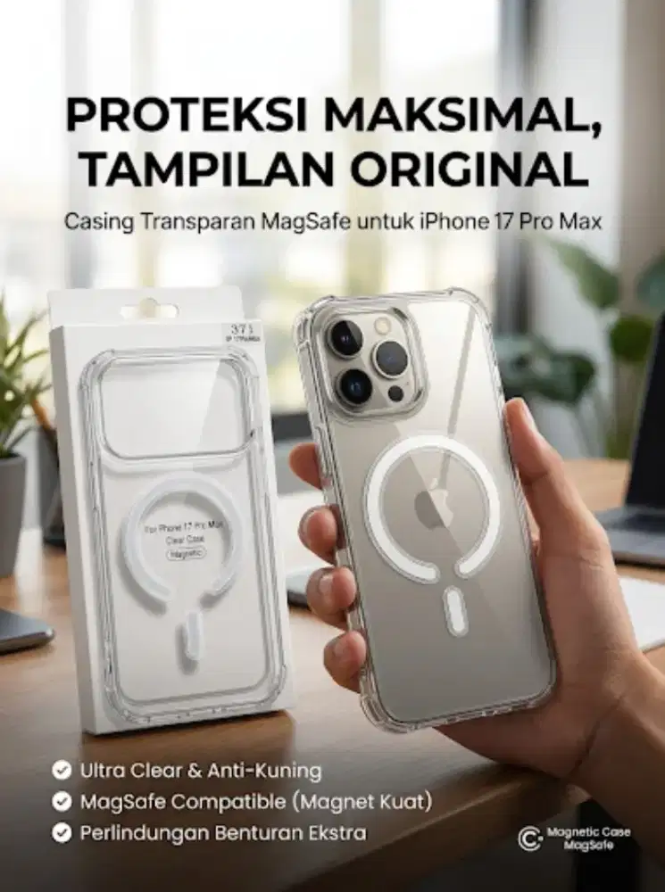 Magnetic clear case iphone 17 pro max
