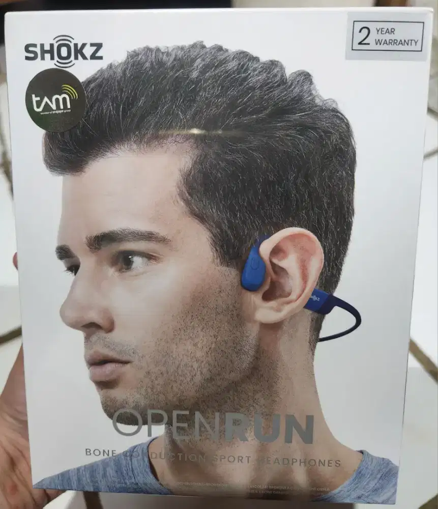 Shokz Openrun Bone Conduction Headphones - Blue. Garansi TAM