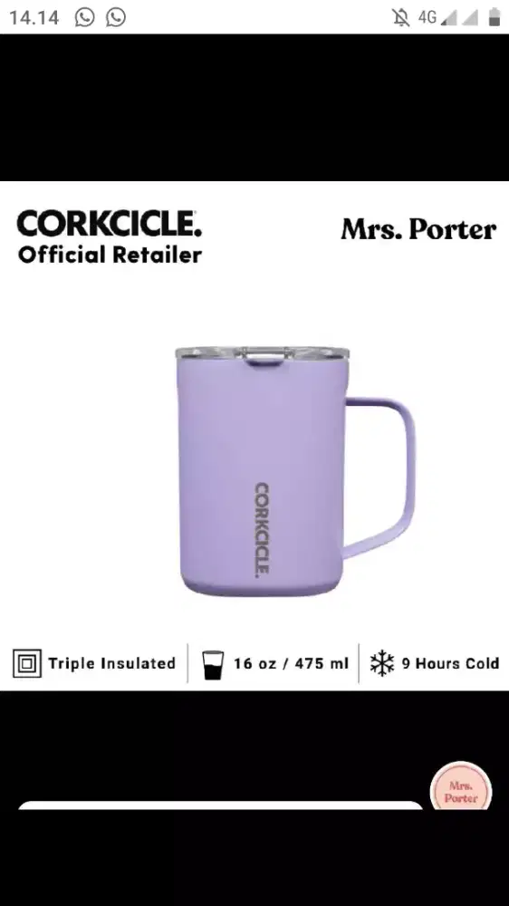 corkcickle mug new