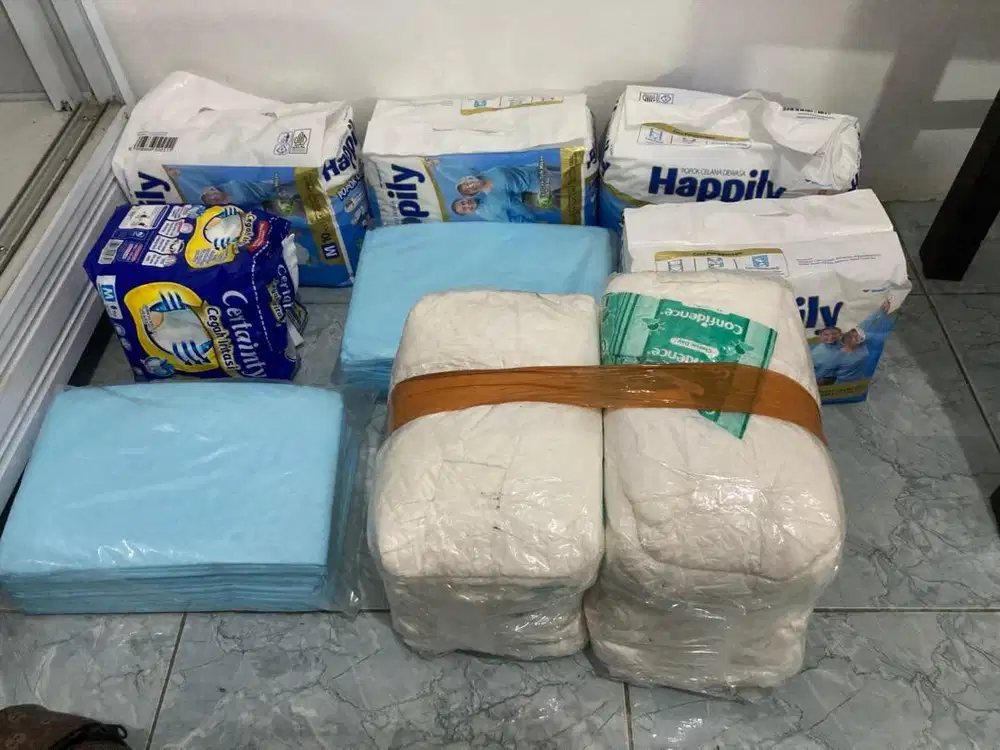 Popok celana dewasa, perlak dan popok rekat ukuran M