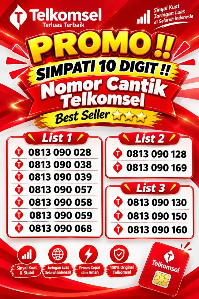 Simpati 11 digit nomor cantik kartu perdana telkomsel 5G murah