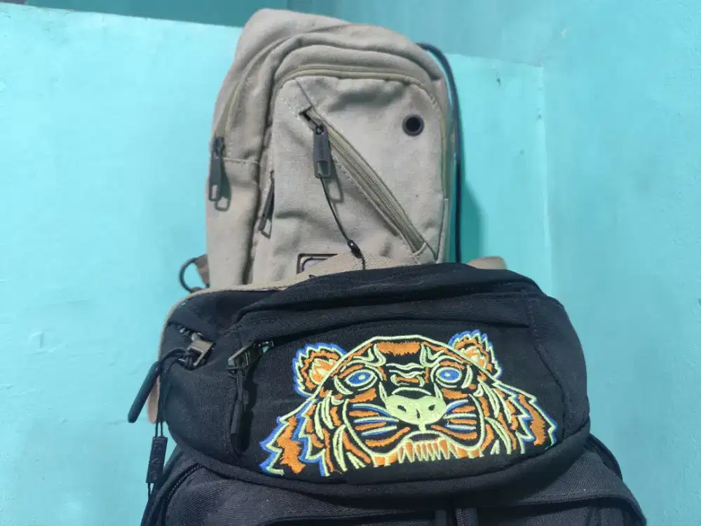 Tas pinggang Kenzo original logo bordir timbul