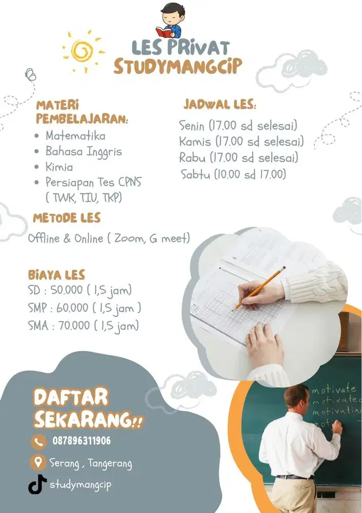 Les Privat Matematika, Kimia, Bahasa Inggris