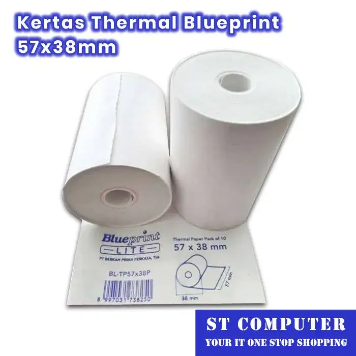 Kertas Thermal Blueprint 57x38 Isi 10 Roll