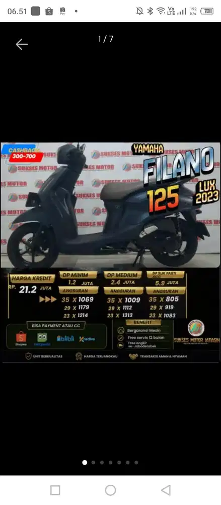 YAMAHA FILANO LUX 2023 KM MASIH RENDAH BISA CASH &KREDIT ATAU PAYLATER
