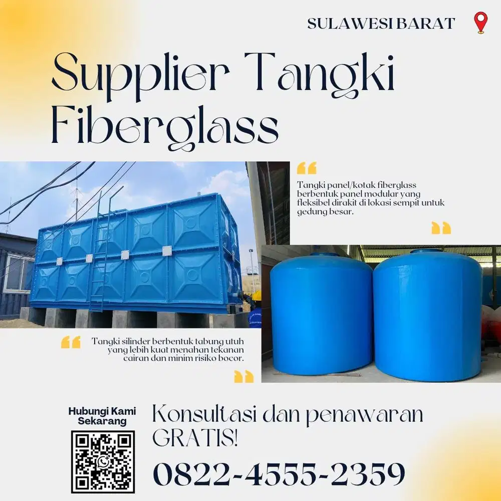 Tangki Fiberglass FRP-Panel Tank Roof Tank & Ground Tank Mamuju