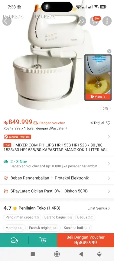 Jual mixer philips 1538