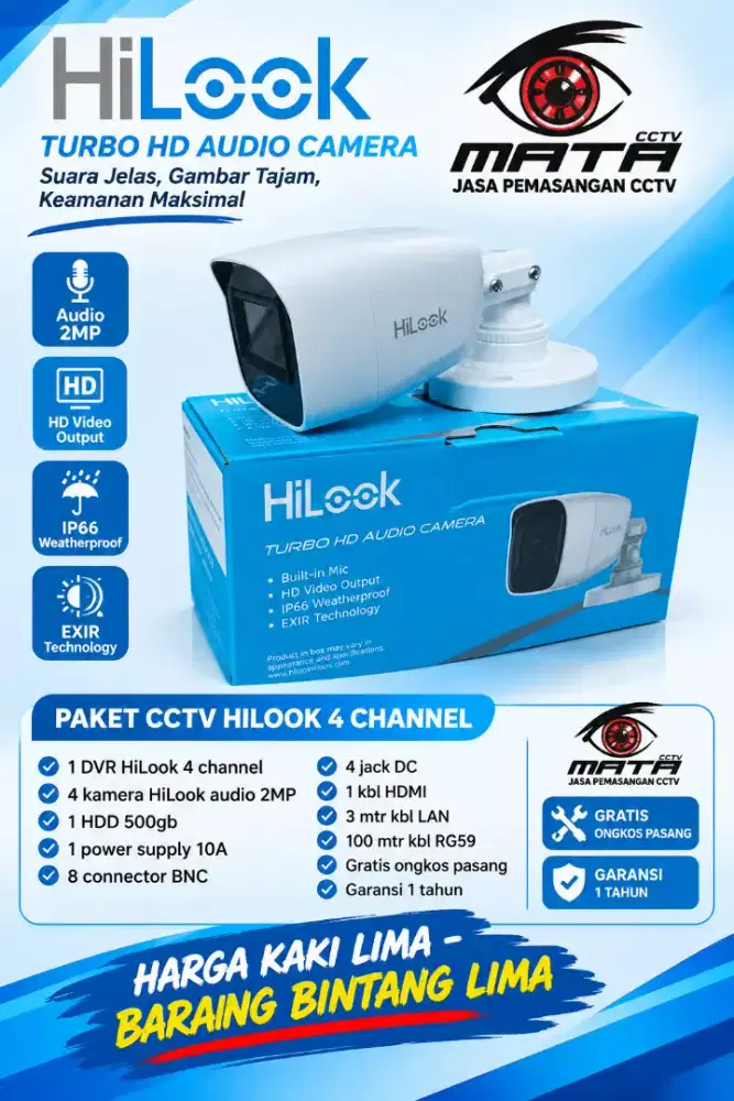paket cctv hilook audio 2mp