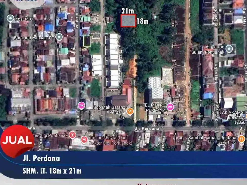 Dijual tanah di perdana - 160an meter dari jalan raya