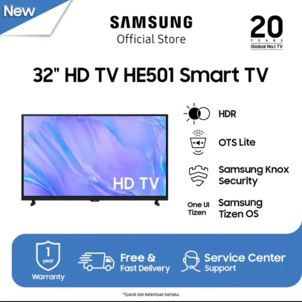 Samsung 32 SmartTV Netflix YouTube Digital Garansi Resmi BARU