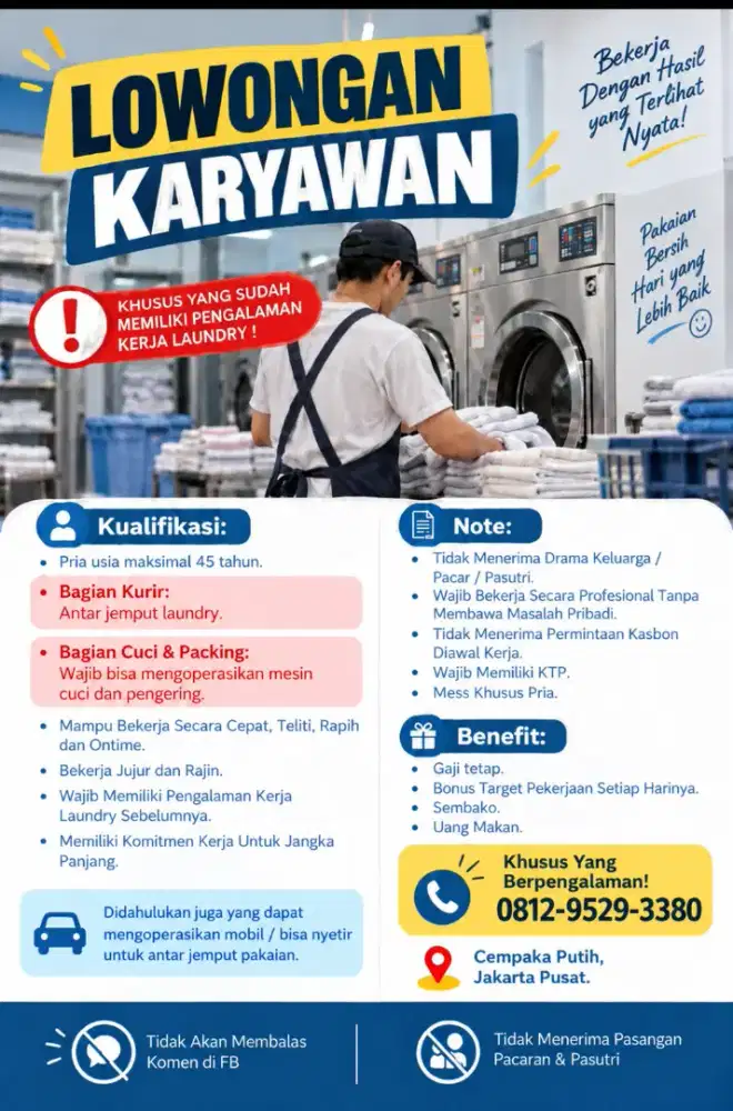 Lowongan kurir laundry