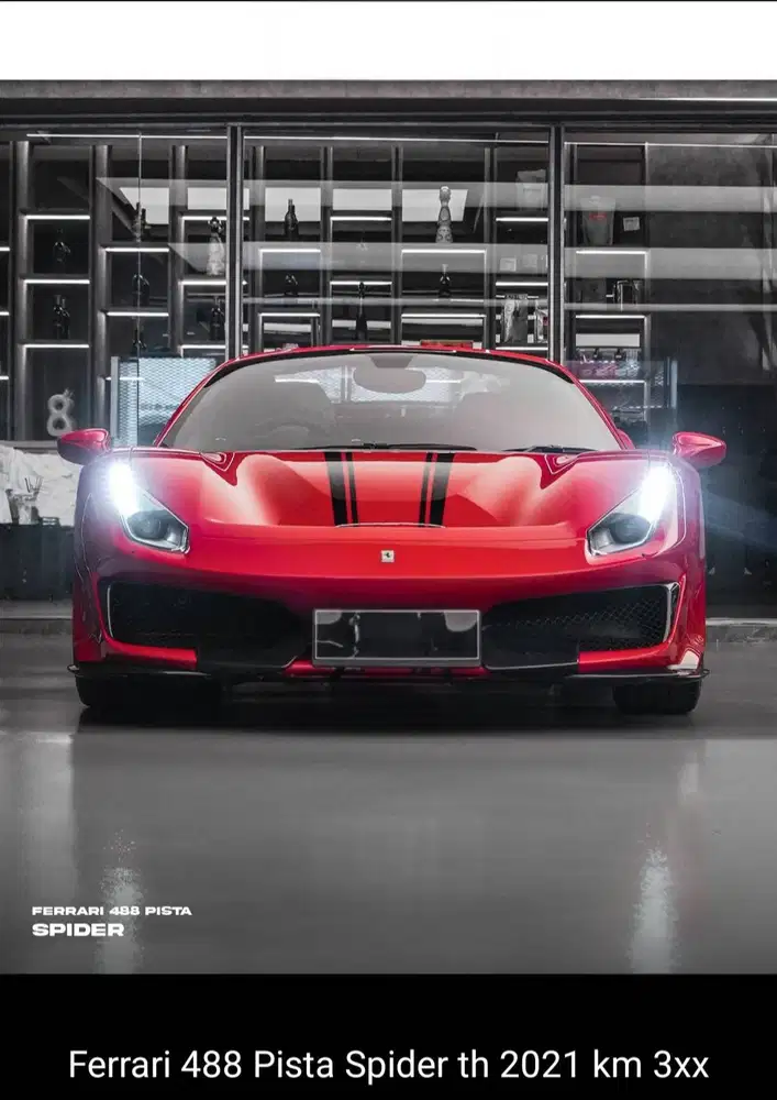 2021 FERRARI 488 PISTA SPIDER. ISTIMEWA KM 3xx Perak ANTIK Rosso Corsa