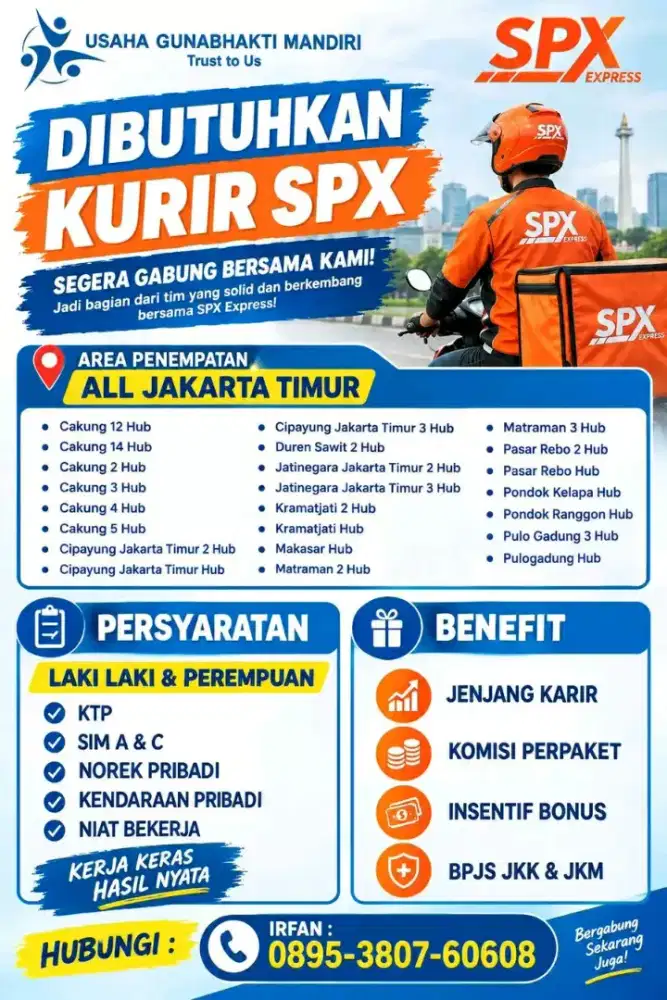 Kurir motor shopee express jakarta timur