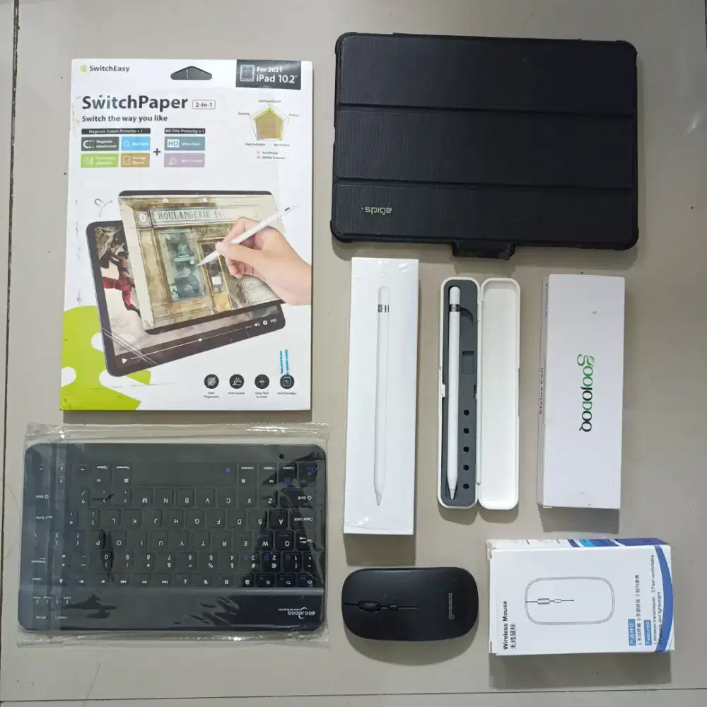 PAKET AKSESORI iPAD – APPLE PENCIL ORI + GOOJODOQ Stylus, DLL