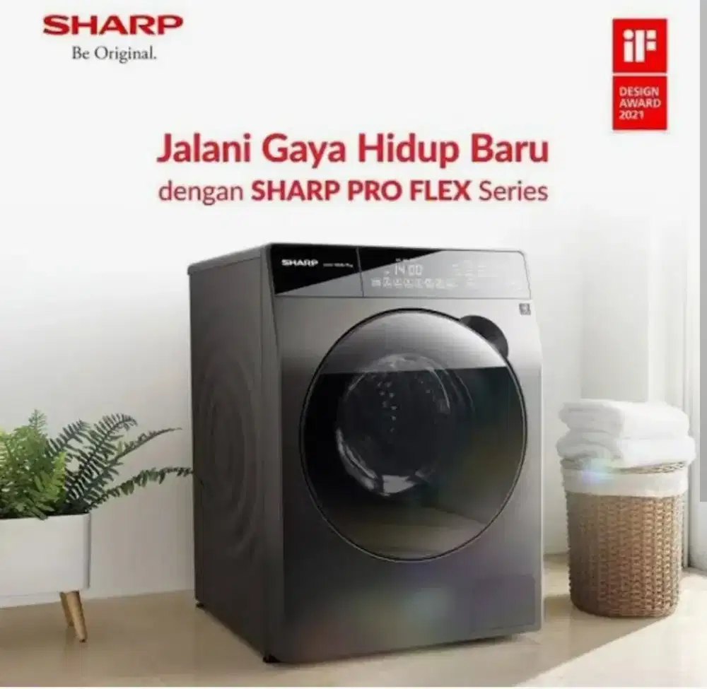 Ready Mesin Cuci Sharp Front Loading 10.5kg Promo Cicilan bunga 0%