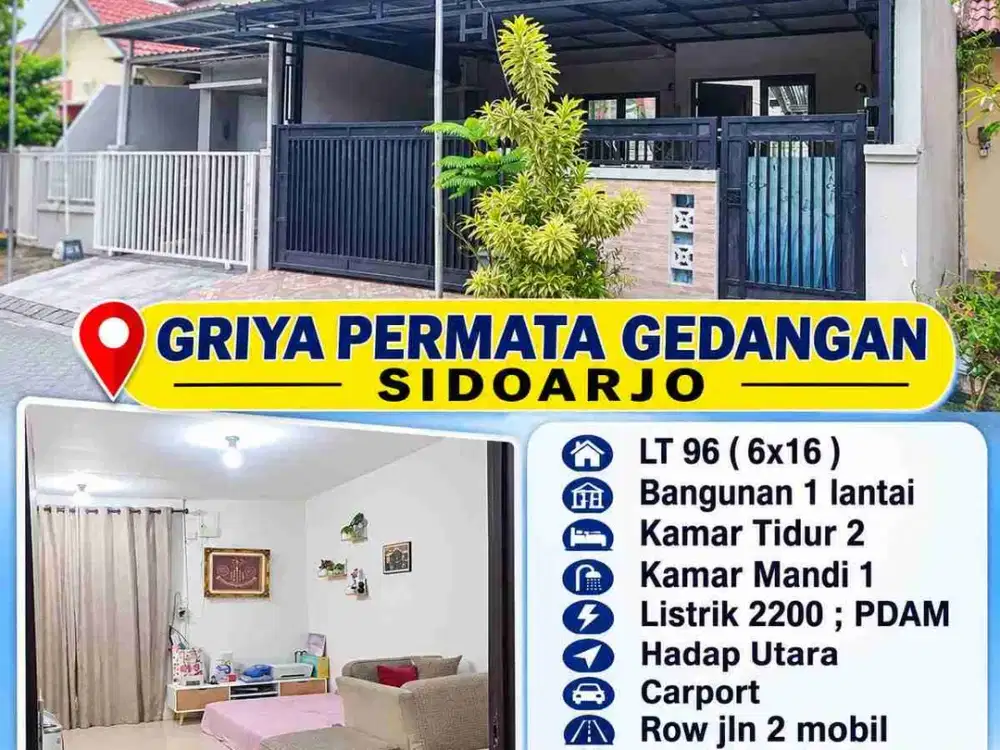 Rumah Murah siap Huni di Perum Griya Permata, Gedangan, Sda