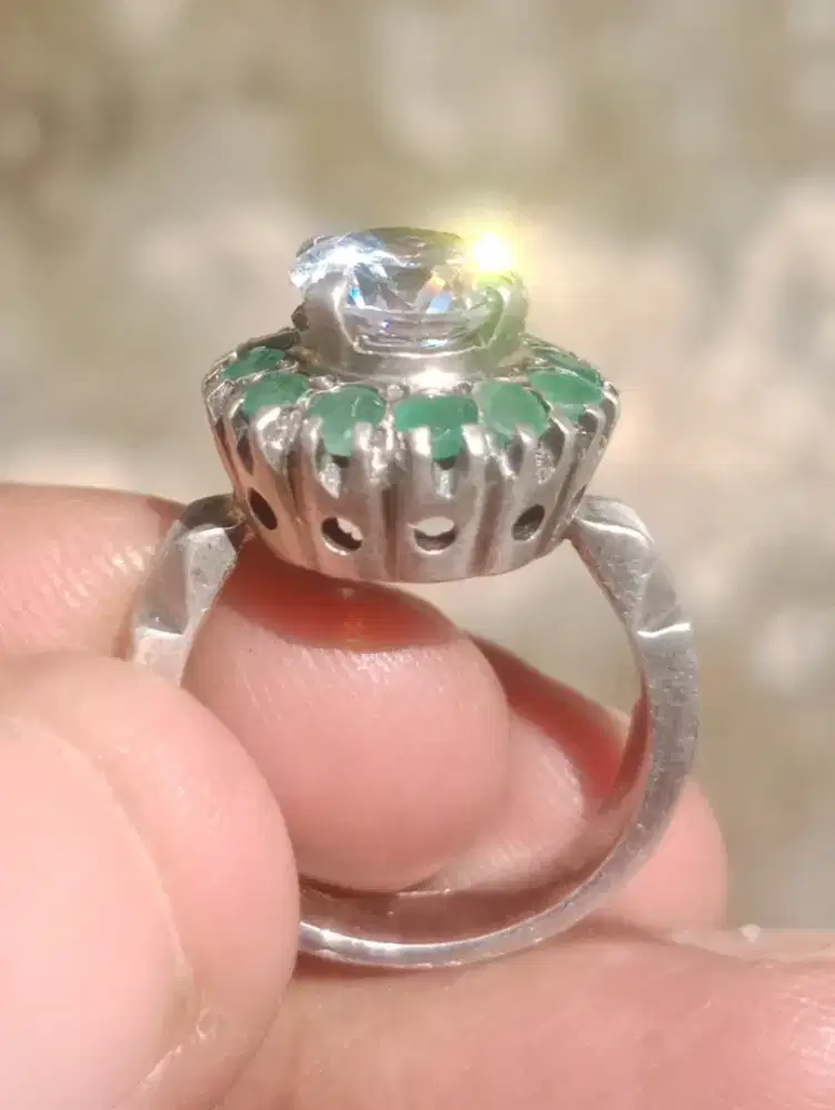cincin jamrud desain perak spesial