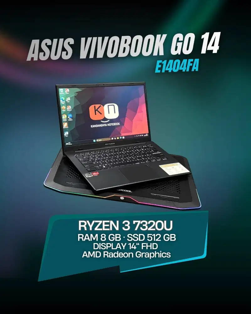 Asus Vivobook Go 14 E1404FA Ryzen 3 7320U RAM 8GB 512GB Layar 14inch