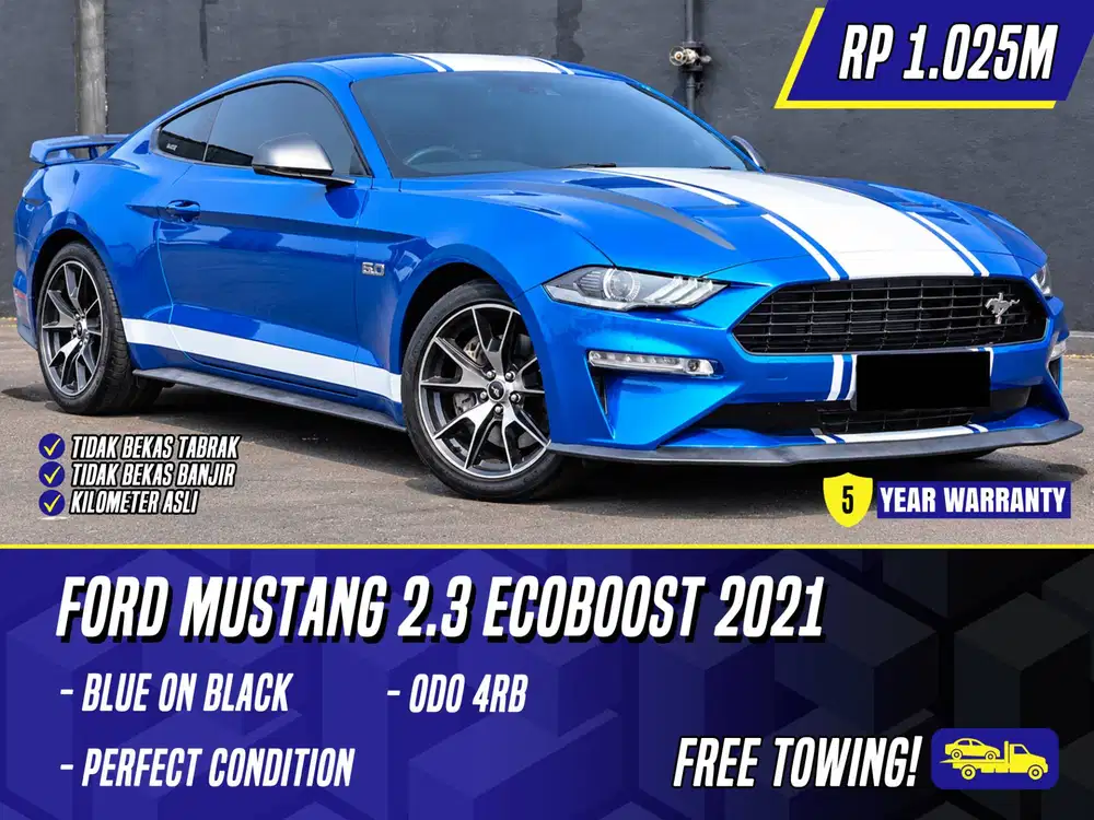 Ford Mustang 2.3 Ecoboost High Perfomance 2021 Blue on Black Biru