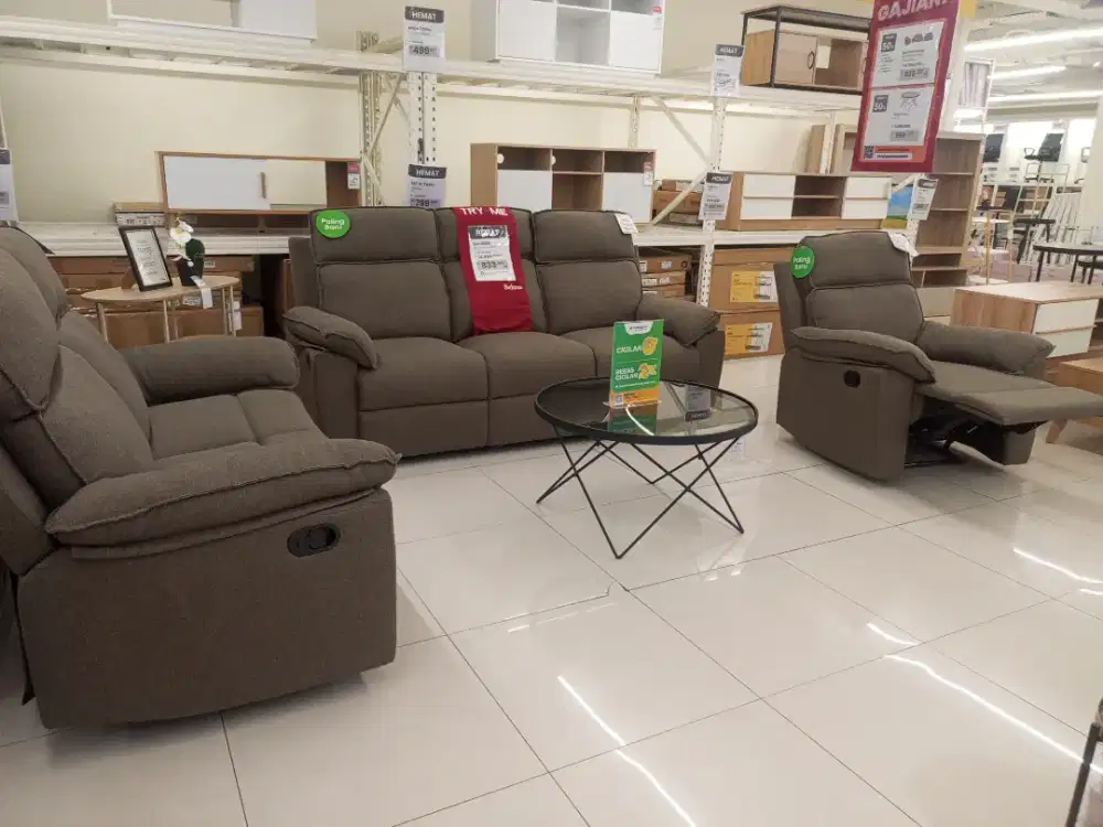JUAL MURAH SOFA SET RECLINER MEWAH