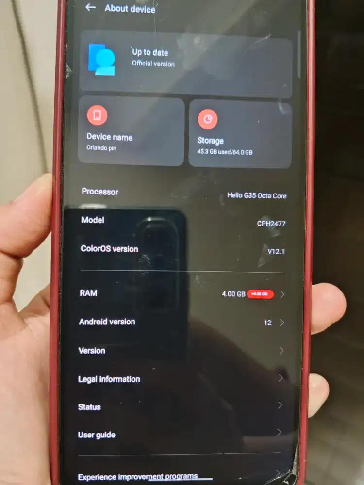 Hp bekas Oppo a17