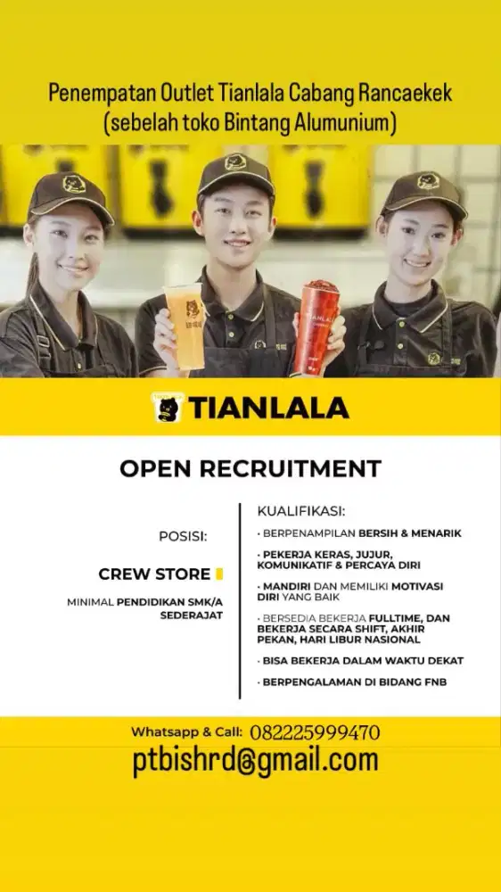 LOWONGAN CREW STORE