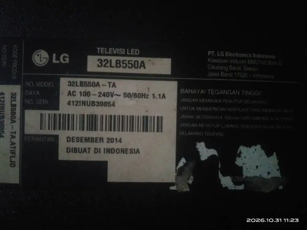 Jual TV RUSAK LG 32 IN