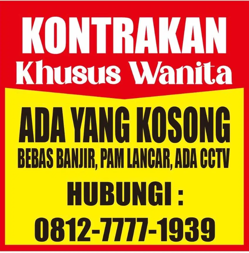 Rumah kontrak dekat kampus uin
