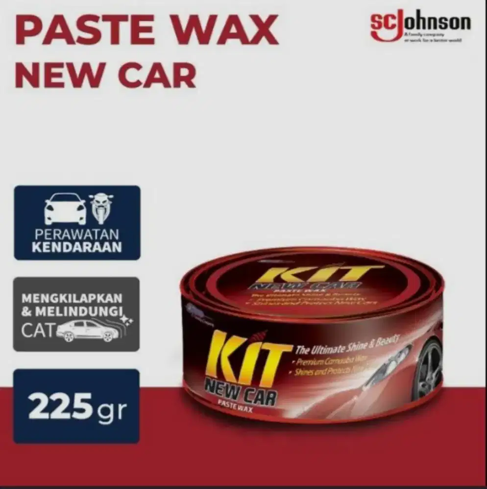 Kit New Car Premium Carnauba Wax Kaleng Merah