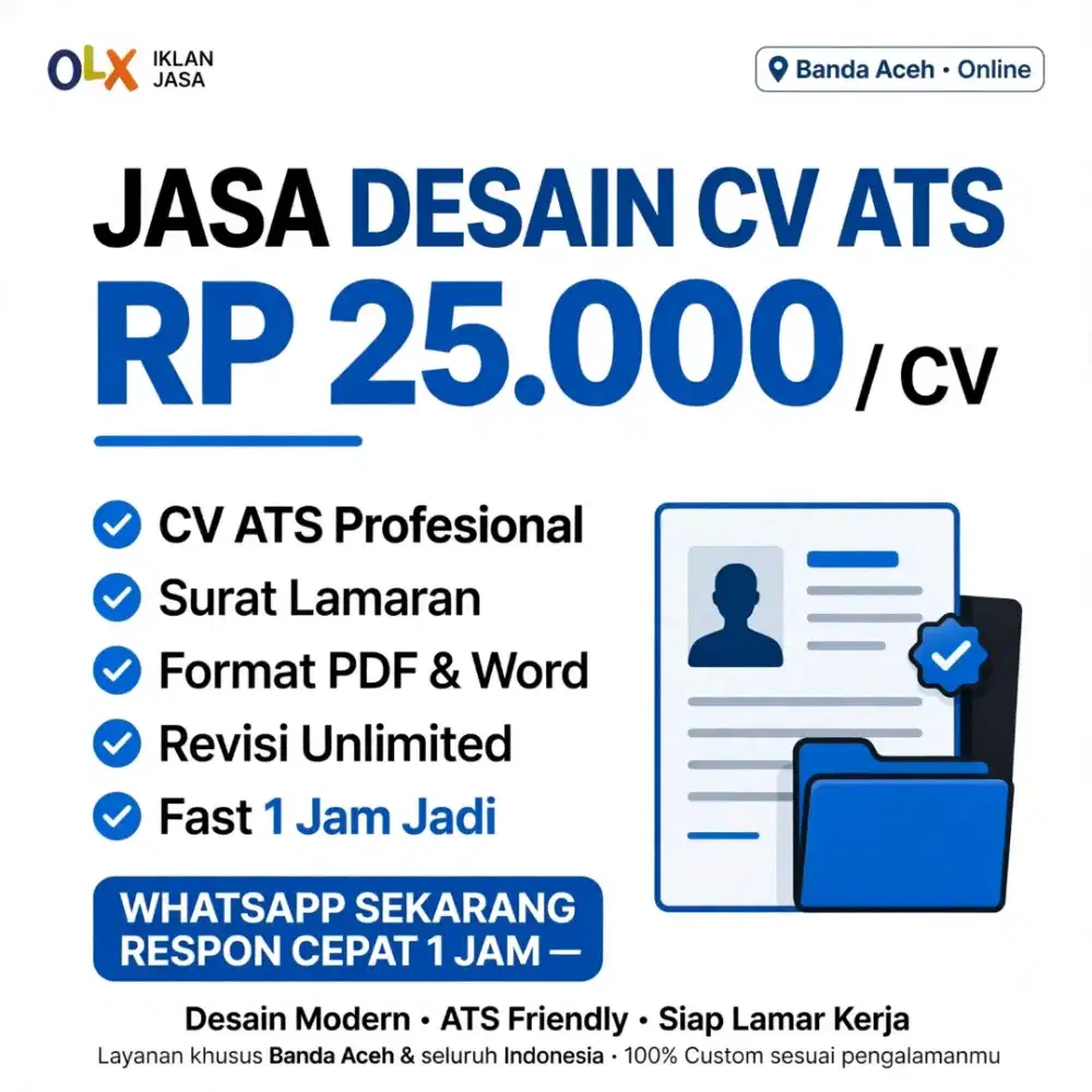 Jasa Desain CV ATS Lamaran Kerja Profesional Banda Aceh