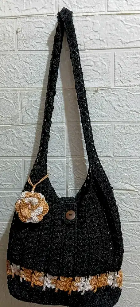 TAS RAJUT TOTE BAG HITAM
